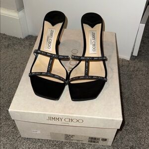 Jimmy Choo Ria 65 Black Women's Sandal Heels